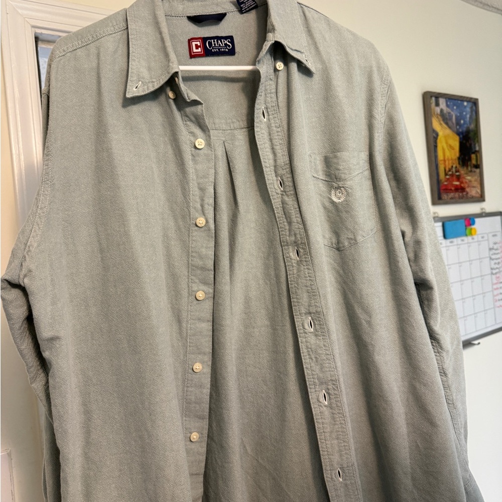 Chaps Sage Green Casual Shirt